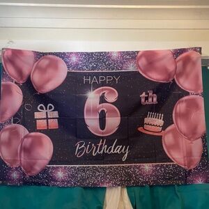 Festive Pink Birthday Banner for Kids